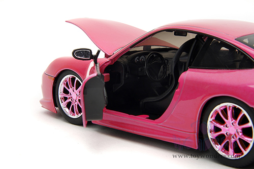 Jada Toys Pink Slips - Porsche 911 GT3 RS with Display Base (1/24 scale diecast model car, Candy Hot Pink) 34847