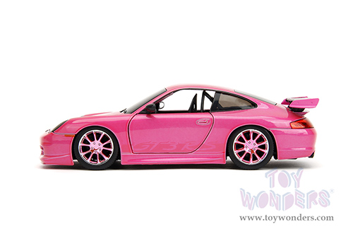 Jada Toys Pink Slips - Porsche 911 GT3 RS with Display Base (1/24 scale diecast model car, Candy Hot Pink) 34847