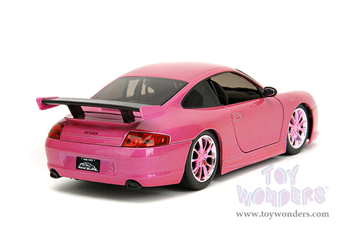 Jada Toys Pink Slips - Porsche 911 GT3 RS with Display Base (1/24 scale diecast model car, Candy Hot Pink) 34847