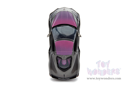 Jada Toys Pink Slips - Chevrolet® Corvette® Stingray™ with Display Base (2020, 1/24 scale diecast model car, Metallic Gray/Pink) 34848