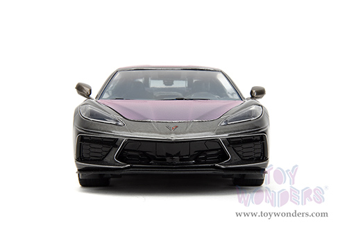 Jada Toys Pink Slips - Chevrolet® Corvette® Stingray™ with Display Base (2020, 1/24 scale diecast model car, Metallic Gray/Pink) 34848
