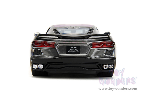 Jada Toys Pink Slips - Chevrolet® Corvette® Stingray™ with Display Base (2020, 1/24 scale diecast model car, Metallic Gray/Pink) 34848