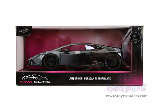 Jada Toys Pink Slips - Lamborghini Huracán Perfomante with Display Base (1/24 scale diecast model car, Gray-Black Gradient) 34895