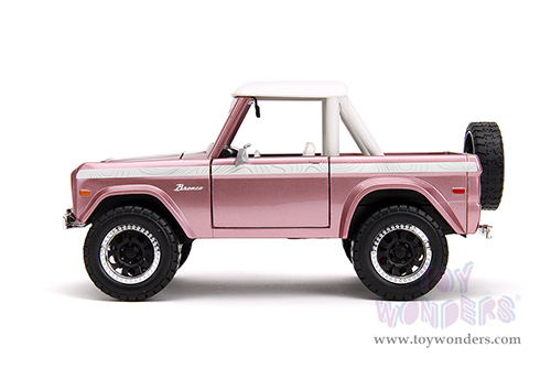 Jada Toys Pink Slips - Ford Bronco with Display Base (1973, 1/24 scale diecast model car, Pink) 34896