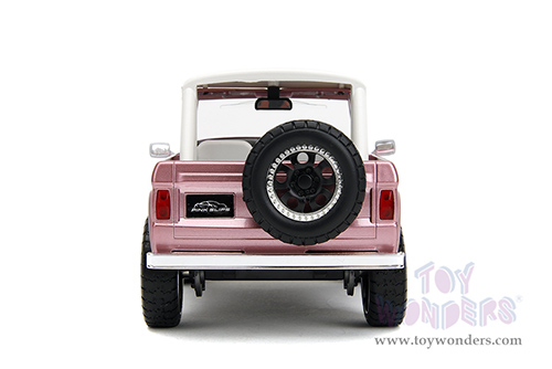Jada Toys Pink Slips - Ford Bronco with Display Base (1973, 1/24 scale diecast model car, Pink) 34896