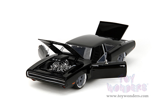 Jada Toys Fast & Furious - Dom's Dodge Charger R/T "Fast X" (1970, 1/24 scale diecast model car, Glossy Black) 34918