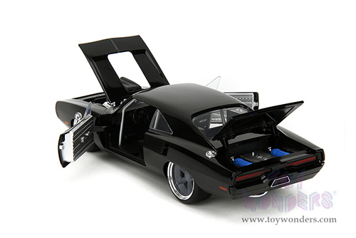 Jada Toys Fast & Furious - Dom's Dodge Charger R/T "Fast X" (1970, 1/24 scale diecast model car, Glossy Black) 34918