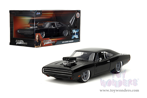 Jada Toys Fast & Furious - Dom's Dodge Charger R/T "Fast X" (1970, 1/24 scale diecast model car, Glossy Black) 34918
