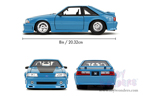 Jada Toys Fast & Furious - Jakob's Ford Mustang "Fast X" (1989, 1/24 scale diecast model car, Blue/Black hood) 34922