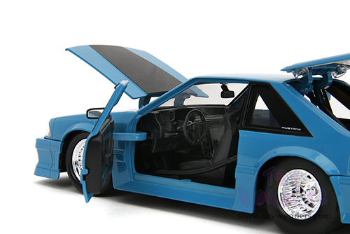 Jada Toys Fast & Furious - Jakob's Ford Mustang "Fast X" (1989, 1/24 scale diecast model car, Blue/Black hood) 34922