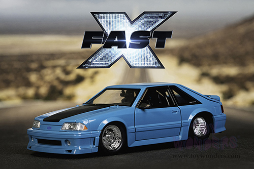 Jada Toys Fast & Furious - Jakob's Ford Mustang "Fast X" (1989, 1/24 scale diecast model car, Blue/Black hood) 34922