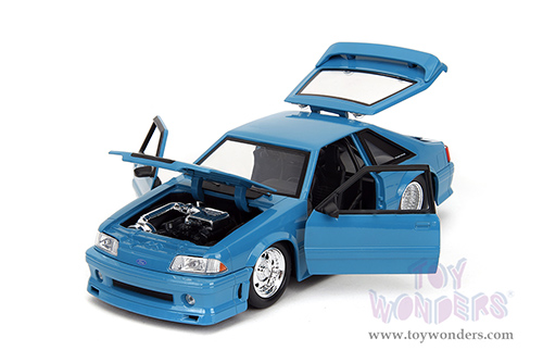 Jada Toys Fast & Furious - Jakob's Ford Mustang "Fast X" (1989, 1/24 scale diecast model car, Blue/Black hood) 34922