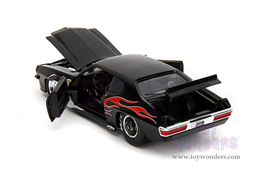 Jada Toys Bigtime Muscle - Pontiac® GTO® Judge Hardtop (1971, 1/24 scale diecast model car, Black with Flames) 35022