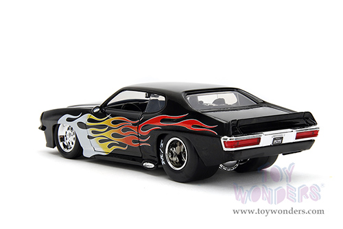 Jada Toys Bigtime Muscle - Pontiac® GTO® Judge Hardtop (1971, 1/24 scale diecast model car, Black with Flames) 35022