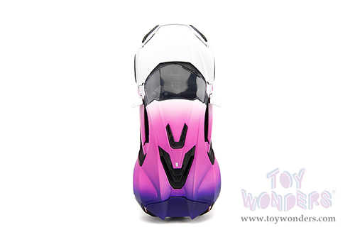 Jada Toys Pink Slips - Lycan Hypersport with Display Base (1/24 scale diecast model car, White/w Pink-Blue Gradient) 35058