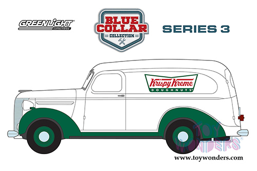 Greenlight - Blue Collar Collection Series 3 | Chevrolet&reg; Panel Truck Krispy Kreme Doughnuts (1939, 1/64 scale diecast model car, White/Green) 35080B/48
