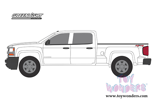 Greenlight - Blue Collar Collection Series 4 | Chevrolet&reg; Silverado&trade; 1500 Pickup Truck (2018, 1/64 scale diecast model car, White) 35100F/48
