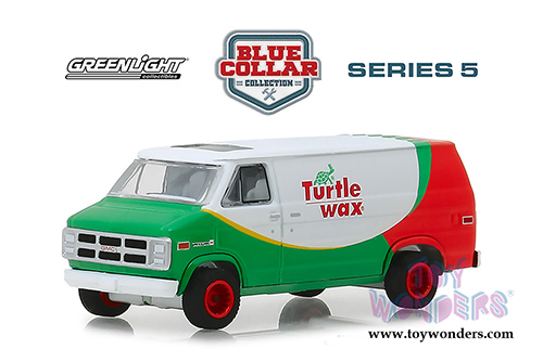 Greenlight - Blue Collar Collection Series 5 | GMC&reg; Vandura - Turtle Wax (1983, 1/64 scale diecast model car, Green/Red) 35120E/48