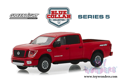 Greenlight - Blue Collar Collection Series 5 | Nissan Titan XD Pro-4X Pickup Truck (2018, 1/64 scale diecast model car, Red) 35120F/48