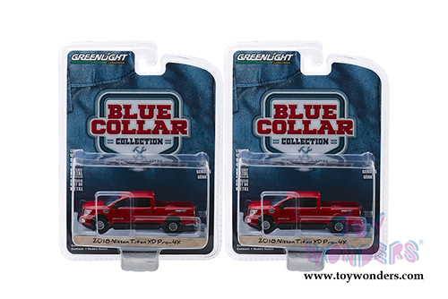 Greenlight - Blue Collar Collection Series 5 | Nissan Titan XD Pro-4X Pickup Truck (2018, 1/64 scale diecast model car, Red) 35120F/48