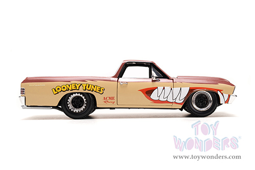 Jada Toys Hollywood Rides | Looney Tunes™ Chevrolet® El Camino with Tasmanian Devil Diecast Figure (1967, 1/24, diecast model car, Brown/Beige) 35130/4