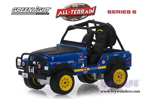 Greenlight - All Terrain Series 8 | Jeep&reg; CJ-5 #44 Baja Cragar (1971, 1/64 scale diecast model car, Dark Blue) 35130B/48