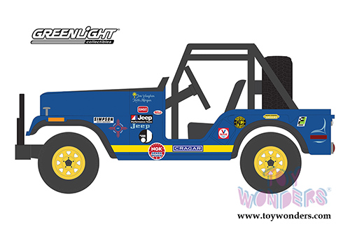 Greenlight - All Terrain Series 8 | Jeep&reg; CJ-5 #44 Baja Cragar (1971, 1/64 scale diecast model car, Dark Blue) 35130B/48