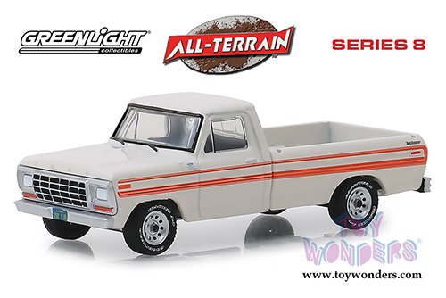 Greenlight - All Terrain Series 8 | Ford F-250 Explorer Pickup Truck (1979, 1/64 scale diecast model car, White) 35130D/48
