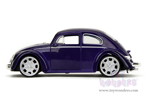 Jada Toys - Hollywood Rides | Volkswagen Beetle with Wednesday Addams and Thing Diecast Figures (1/24, diecast model car, Purple) 35131