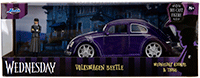 
Jada Toys - Hollywood Rides | Volkswagen Beetle with Wednesday Addams and Thing Diecast Figures (1/24, diecast model car, Purple) 35131