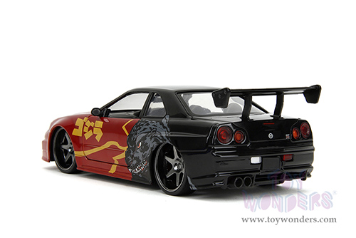 Jada Toys - Hollywood Rides | Nissan Skyline GT-R (34) RHD "Godzilla vs. Destoroyah" (2002, 1/24, diecast model car, Red/Black) 35133