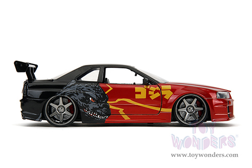 Jada Toys - Hollywood Rides | Nissan Skyline GT-R (34) RHD "Godzilla vs. Destoroyah" (2002, 1/24, diecast model car, Red/Black) 35133