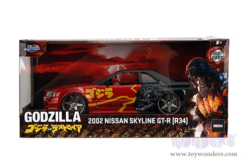 Jada Toys - Hollywood Rides | Nissan Skyline GT-R (34) RHD "Godzilla vs. Destoroyah" (2002, 1/24, diecast model car, Red/Black) 35133
