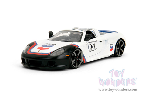 Jada Toys Hyper-Spec - Porsche Carrera GT Convertible #04 "Chevron" (2005, 1/24, diecast model car, White) 35136