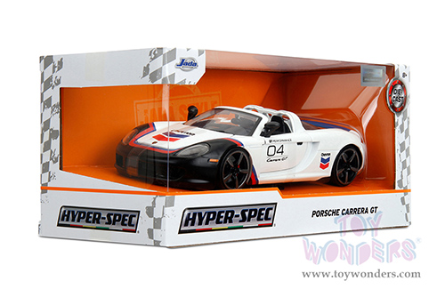 Jada Toys Hyper-Spec - Porsche Carrera GT Convertible #04 "Chevron" (2005, 1/24, diecast model car, White) 35136