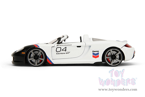 Jada Toys Hyper-Spec - Porsche Carrera GT Convertible #04 "Chevron" (2005, 1/24, diecast model car, White) 35136