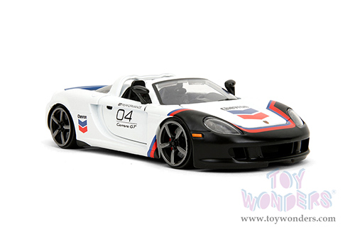 Jada Toys Hyper-Spec - Porsche Carrera GT Convertible #04 "Chevron" (2005, 1/24, diecast model car, White) 35136