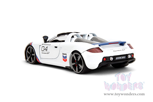Jada Toys Hyper-Spec - Porsche Carrera GT Convertible #04 "Chevron" (2005, 1/24, diecast model car, White) 35136