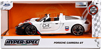 Jada Toys Hyper-Spec - Porsche Carrera GT Convertible #04 "Chevron" (2005, 1/24, diecast model car, White) 35136; 