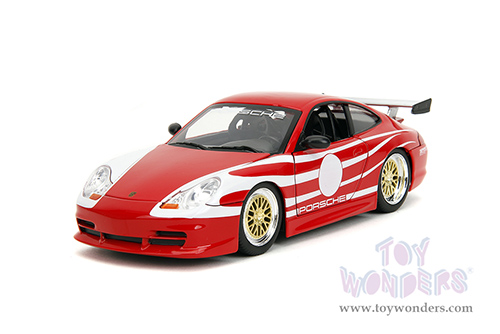 Jada Toys Hyper-Spec - Porsche Carrera 911 GT3 (996.1) (1/24, diecast model car, Red/White stripes) 35137