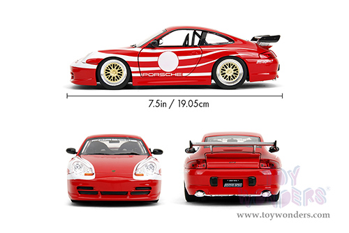 Jada Toys Hyper-Spec - Porsche Carrera 911 GT3 (996.1) (1/24, diecast model car, Red/White stripes) 35137