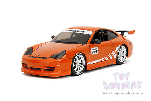 Jada Toys Hyper-Spec - Porsche Carrera 911 GT3 RS (996.2) #008 "Bridgestone" (1/24, diecast model car, Orange) 35138