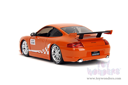 Jada Toys Hyper-Spec - Porsche Carrera 911 GT3 RS (996.2) #008 "Bridgestone" (1/24, diecast model car, Orange) 35138