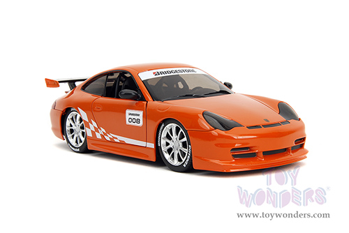 Jada Toys Hyper-Spec - Porsche Carrera 911 GT3 RS (996.2) #008 "Bridgestone" (1/24, diecast model car, Orange) 35138