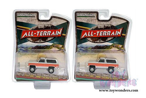 Greenlight - All Terrain Series 10 | GMC&reg; Jimmy Sierra Classic (Lifted) (1984, 1/64 scale diecast model car, Silver/Red) 35170D/48