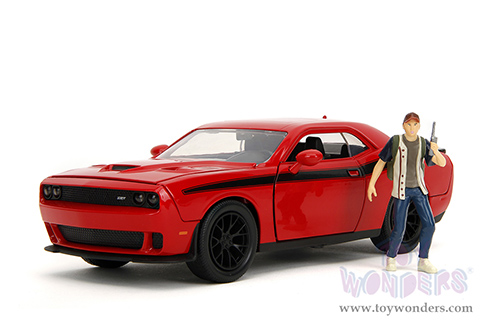 Jada Toys - Hollywood Rides | Dodge Challenger SRT with Glenn Diecast figure "The Walking Dead" (2015, 1/24 diecast model car, Red) 35185
