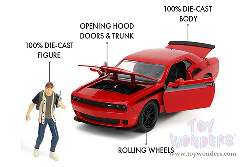 Jada Toys - Hollywood Rides | Dodge Challenger SRT with Glenn Diecast figure "The Walking Dead" (2015, 1/24 diecast model car, Red) 35185