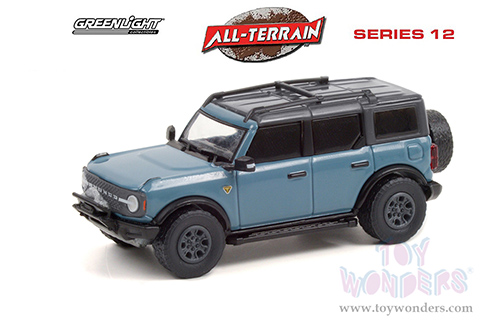 Greenlight - All Terrain Series 12 | Ford Bronco 4-Door Badlands (2021, 1/64 scale diecast model car, Blue) 35210F/48