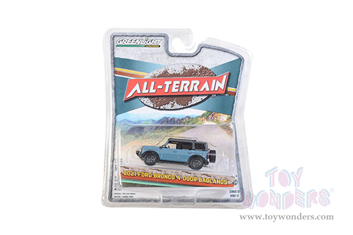 Greenlight - All Terrain Series 12 | Ford Bronco 4-Door Badlands (2021, 1/64 scale diecast model car, Blue) 35210F/48