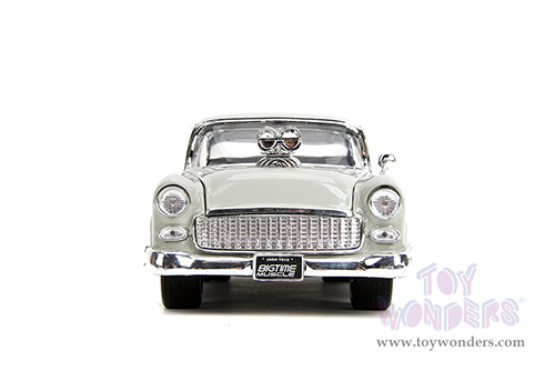 Jada Toys Bigtime Muscle - Chevrolet® Bel Air® "Ghost Gas - Mike's Speed Equip" Hardtop (1955, 1/24 scale diecast model car, Light Gray/Blue) 35211